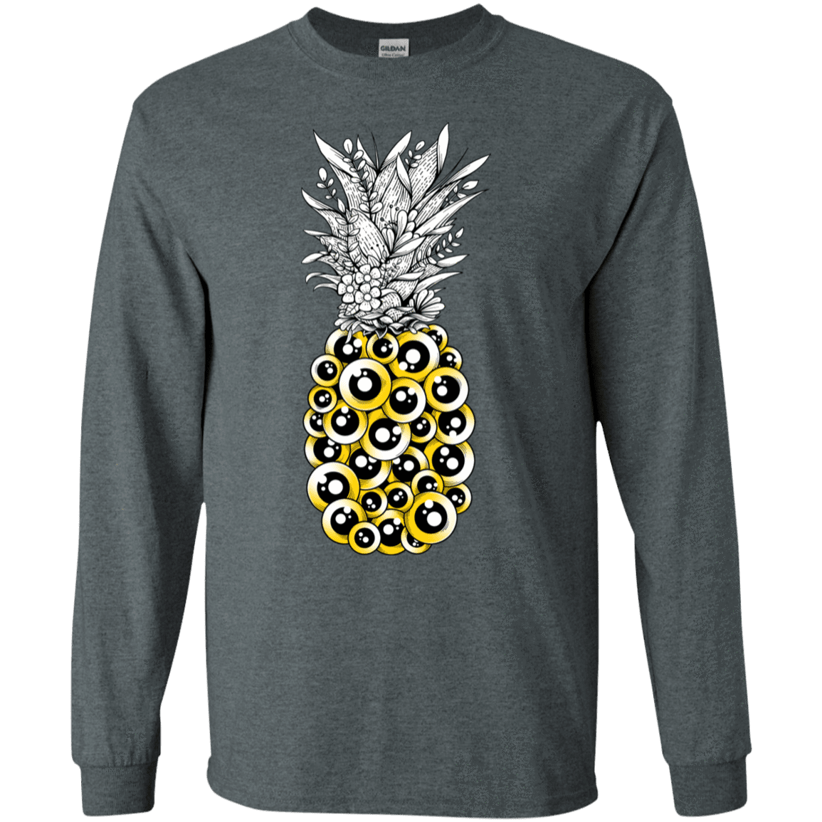 T-Shirts Dark Heather / S Tropical Illusion Men's Long Sleeve T-Shirt