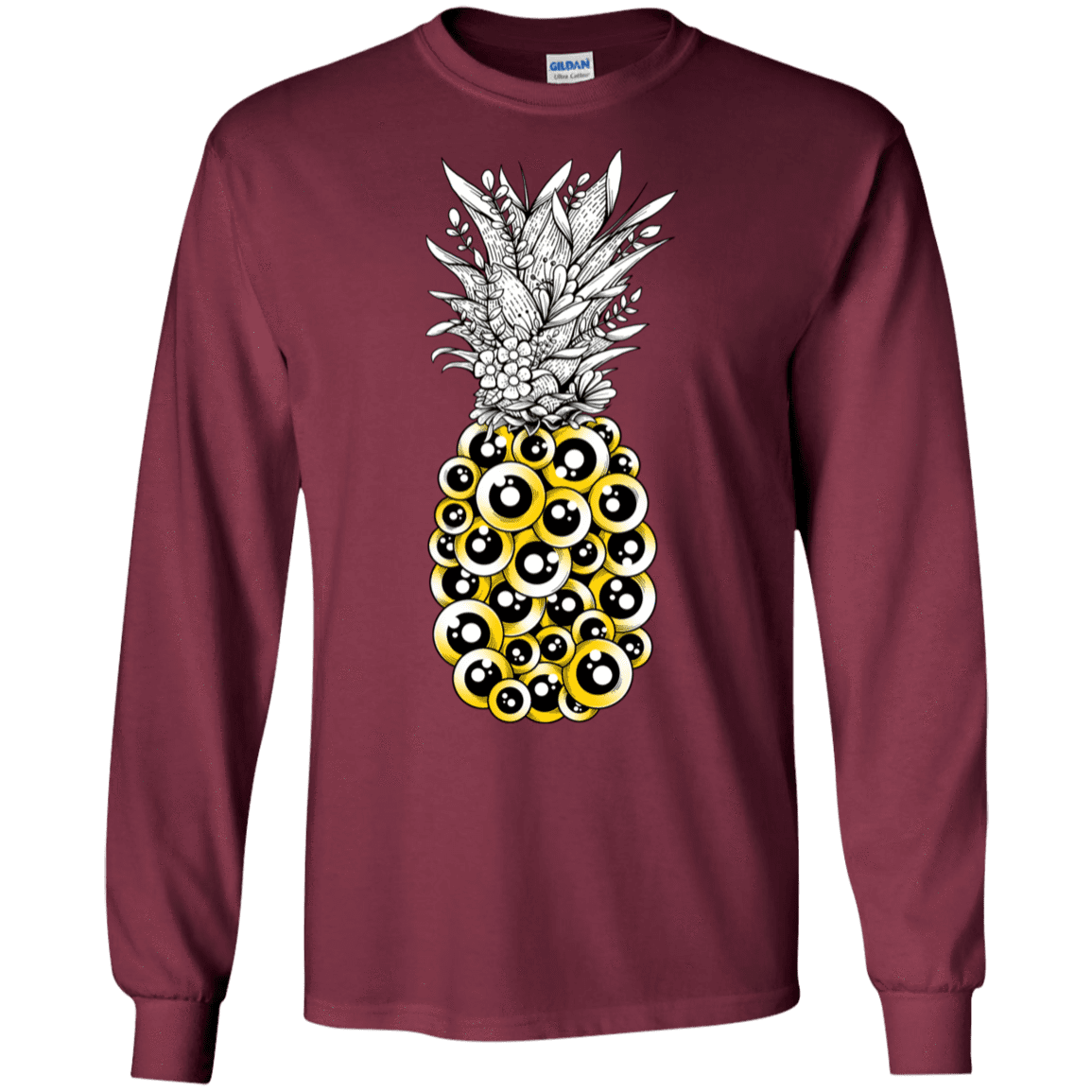 T-Shirts Maroon / S Tropical Illusion Men's Long Sleeve T-Shirt