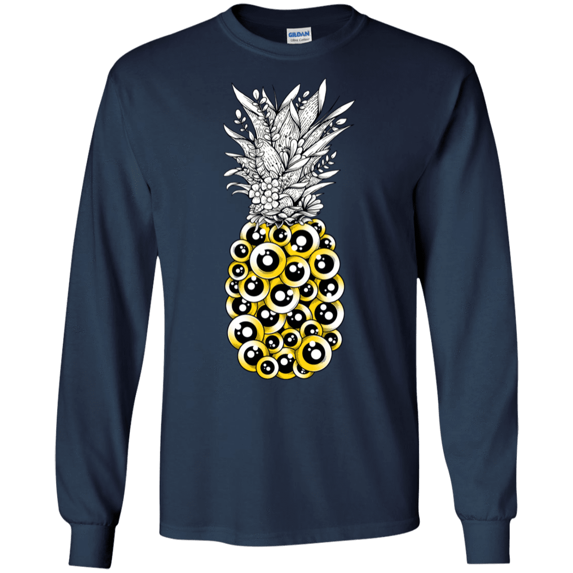 T-Shirts Navy / S Tropical Illusion Men's Long Sleeve T-Shirt