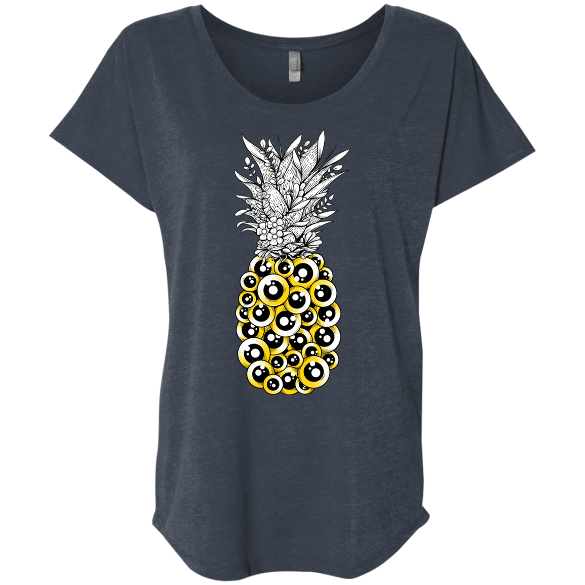 T-Shirts Vintage Navy / X-Small Tropical Illusion Triblend Dolman Sleeve