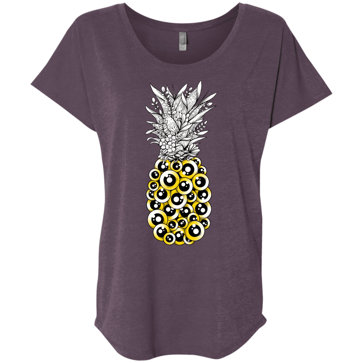 T-Shirts Vintage Purple / X-Small Tropical Illusion Triblend Dolman Sleeve