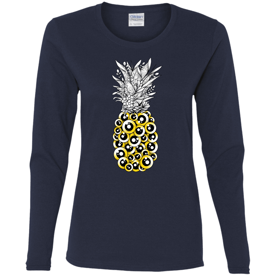 T-Shirts Navy / S Tropical Illusion Women's Long Sleeve T-Shirt