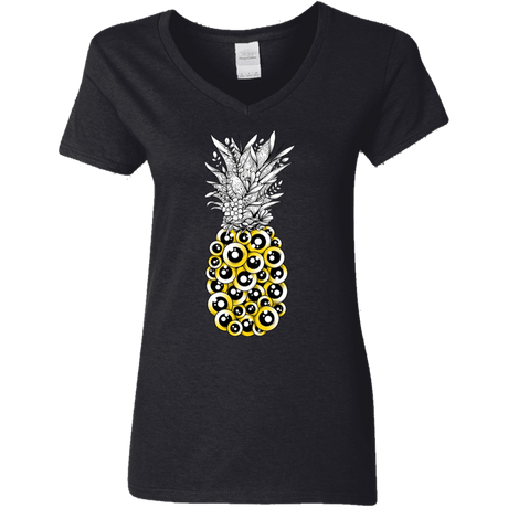 T-Shirts Black / S Tropical Illusion Women's V-Neck T-Shirt