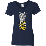 T-Shirts Navy / S Tropical Illusion Women's V-Neck T-Shirt