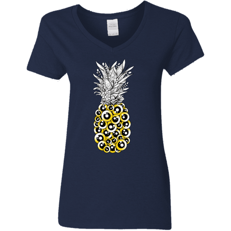 T-Shirts Navy / S Tropical Illusion Women's V-Neck T-Shirt