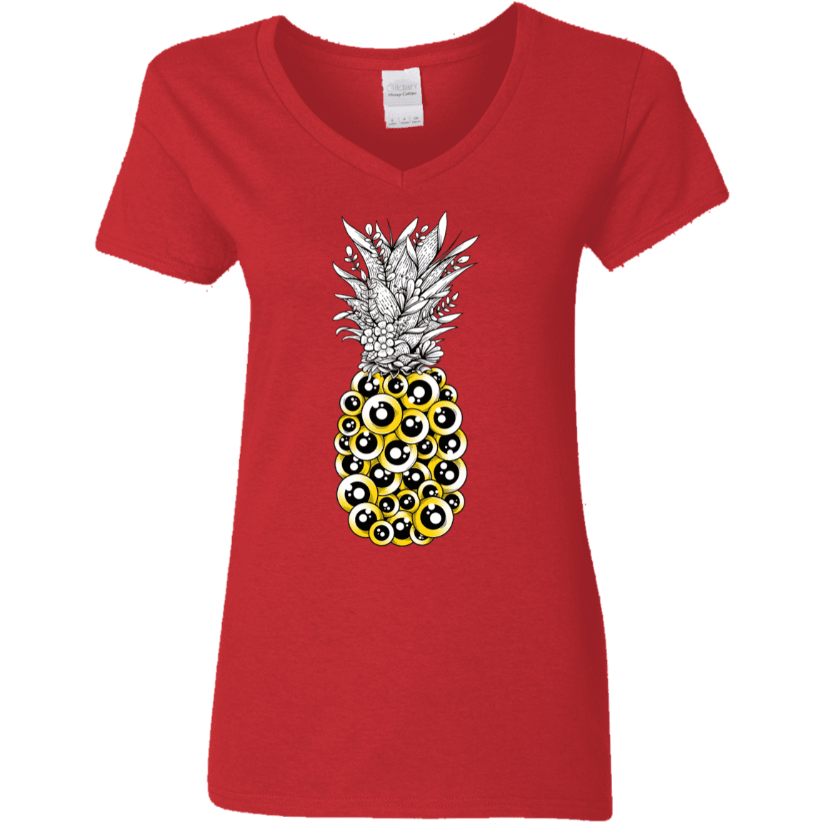 T-Shirts Red / S Tropical Illusion Women's V-Neck T-Shirt