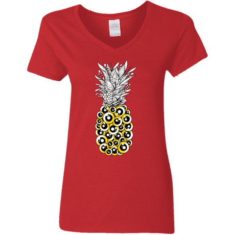 T-Shirts Red / S Tropical Illusion Women's V-Neck T-Shirt