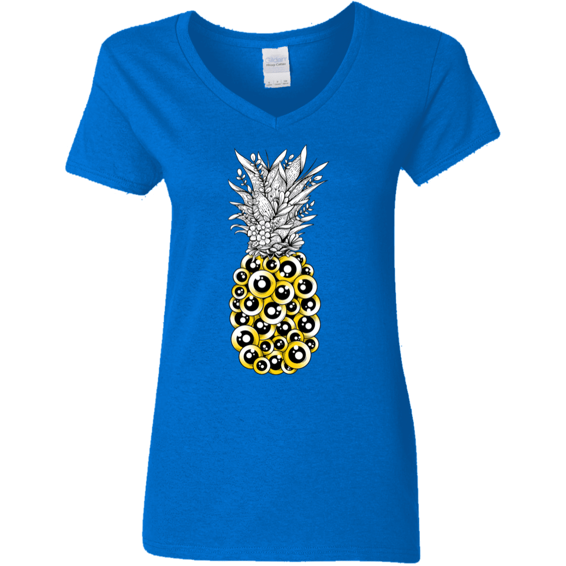 T-Shirts Royal / S Tropical Illusion Women's V-Neck T-Shirt