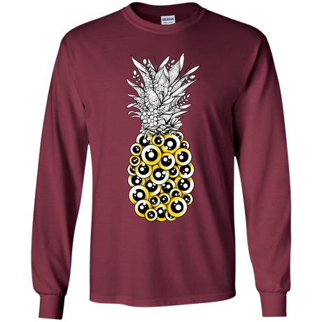 T-Shirts Maroon / YS Tropical Illusion Youth Long Sleeve T-Shirt