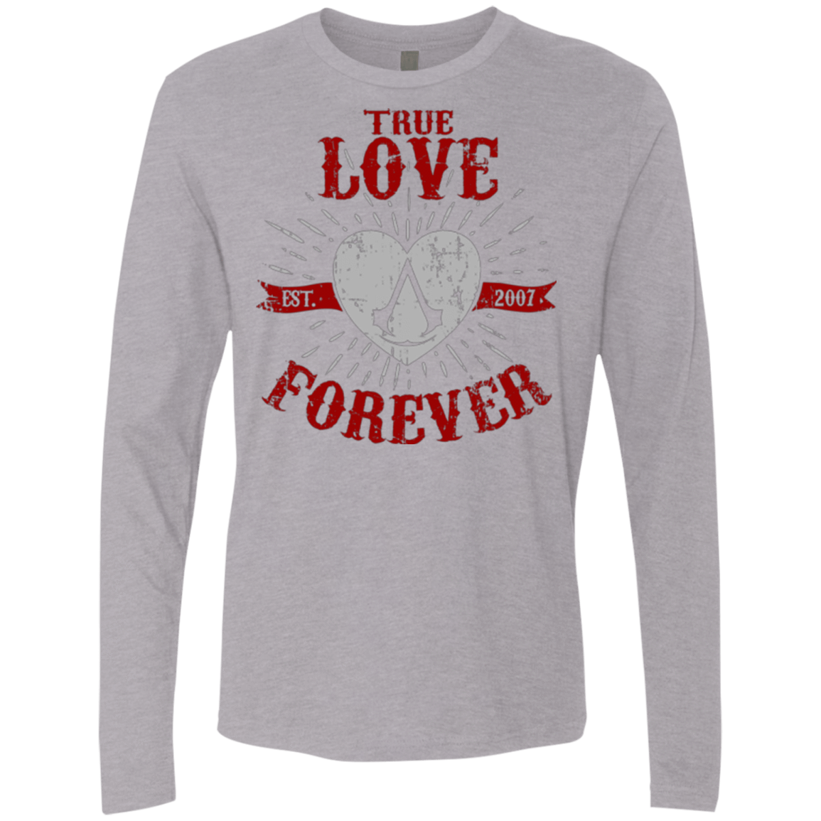 T-Shirts Heather Grey / Small True Love Forever Assasin Men's Premium Long Sleeve