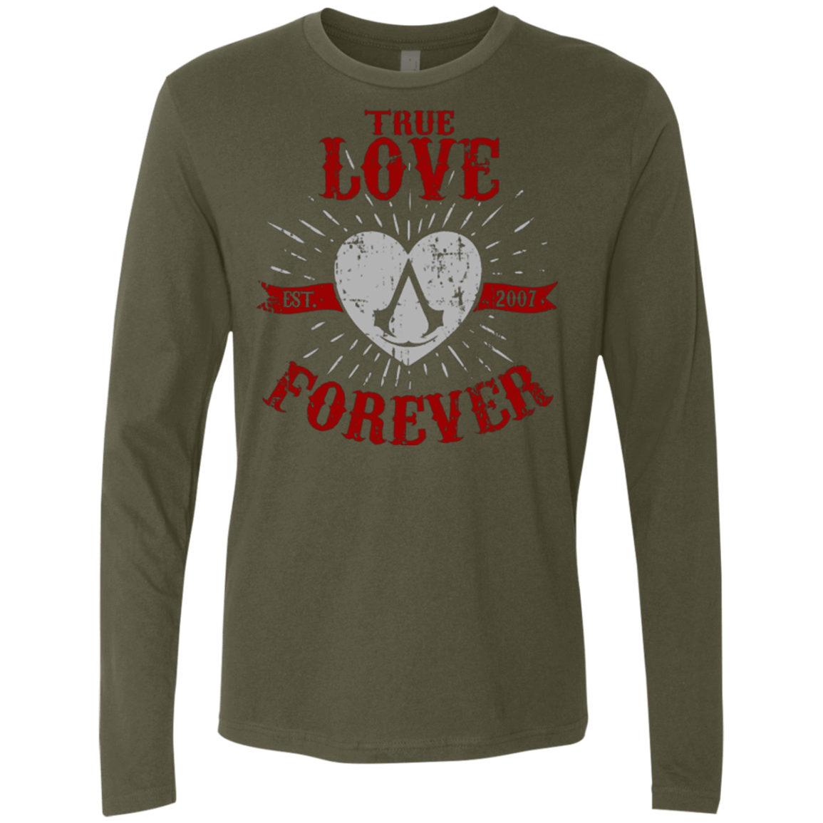 T-Shirts Military Green / Small True Love Forever Assasin Men's Premium Long Sleeve