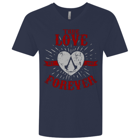 T-Shirts Midnight Navy / X-Small True Love Forever Assasin Men's Premium V-Neck