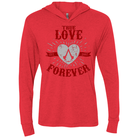 T-Shirts Vintage Red / X-Small True Love Forever Assasin Triblend Long Sleeve Hoodie Tee
