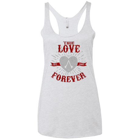 T-Shirts Heather White / X-Small True Love Forever Assasin Women's Triblend Racerback Tank