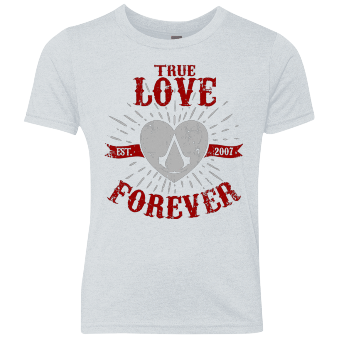 T-Shirts Heather White / YXS True Love Forever Assasin Youth Triblend T-Shirt