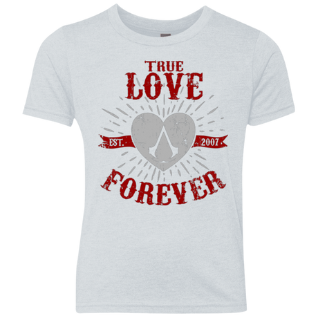 T-Shirts Heather White / YXS True Love Forever Assasin Youth Triblend T-Shirt
