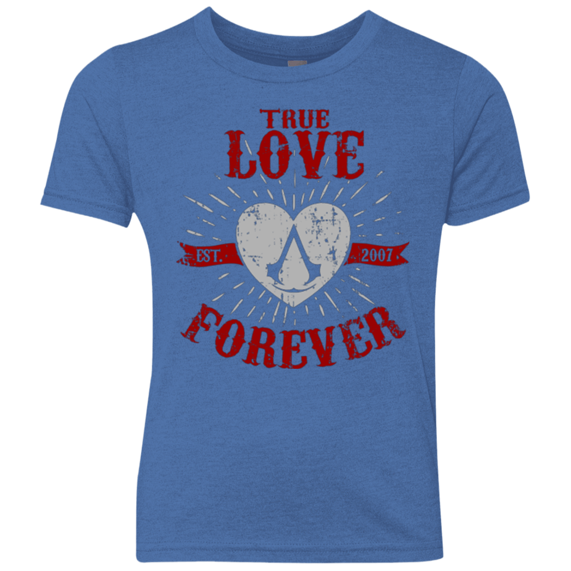 T-Shirts Vintage Royal / YXS True Love Forever Assasin Youth Triblend T-Shirt