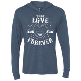 T-Shirts Indigo / X-Small True Love Forever Black Triblend Long Sleeve Hoodie Tee