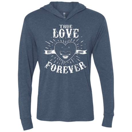 T-Shirts Indigo / X-Small True Love Forever Black Triblend Long Sleeve Hoodie Tee