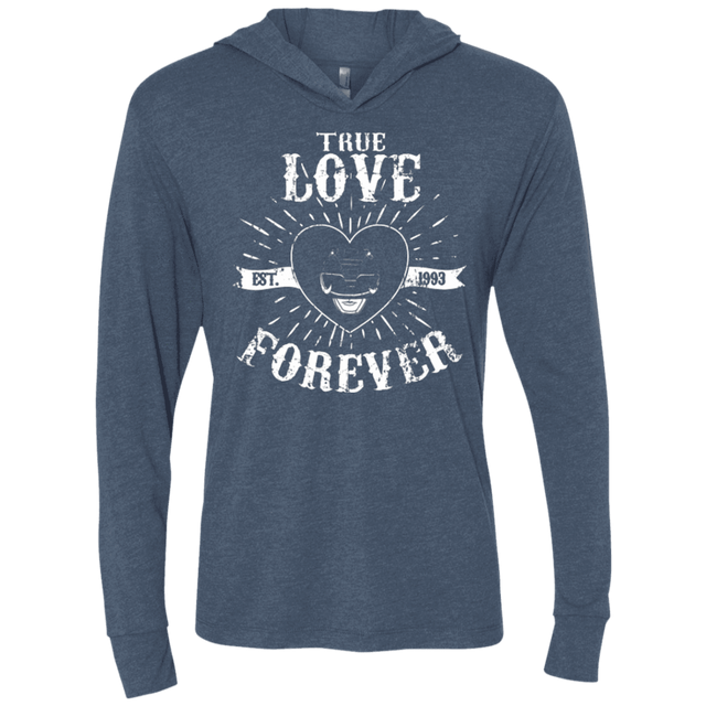 T-Shirts Indigo / X-Small True Love Forever Black Triblend Long Sleeve Hoodie Tee