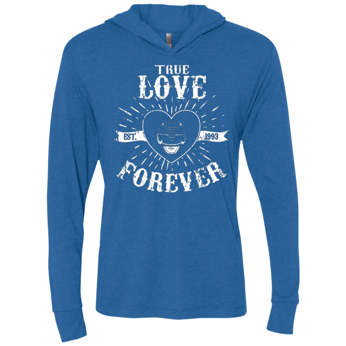 T-Shirts Vintage Royal / X-Small True Love Forever Black Triblend Long Sleeve Hoodie Tee