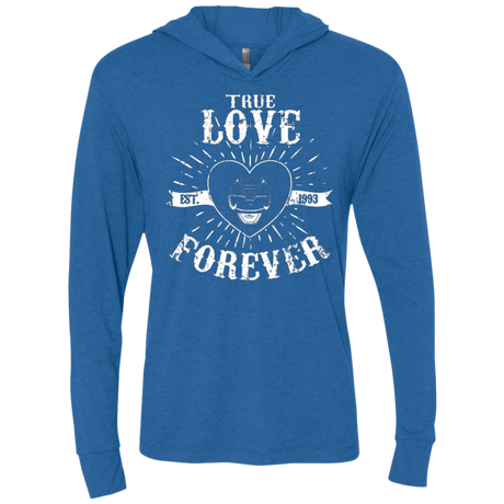 T-Shirts Vintage Royal / X-Small True Love Forever Black Triblend Long Sleeve Hoodie Tee