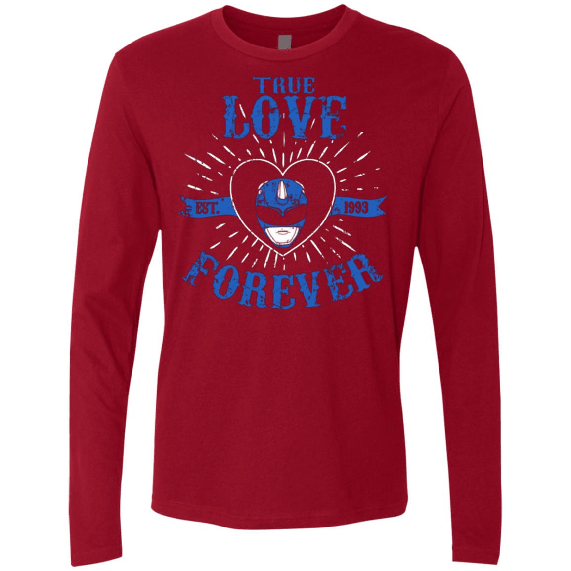 T-Shirts Cardinal / Small True Love Forever Blue Men's Premium Long Sleeve