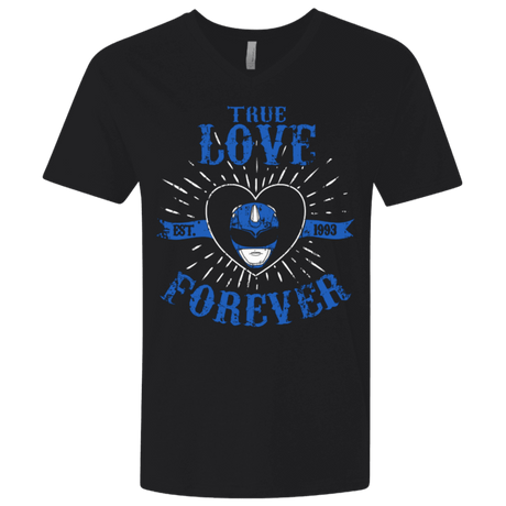 T-Shirts Black / X-Small True Love Forever Blue Men's Premium V-Neck