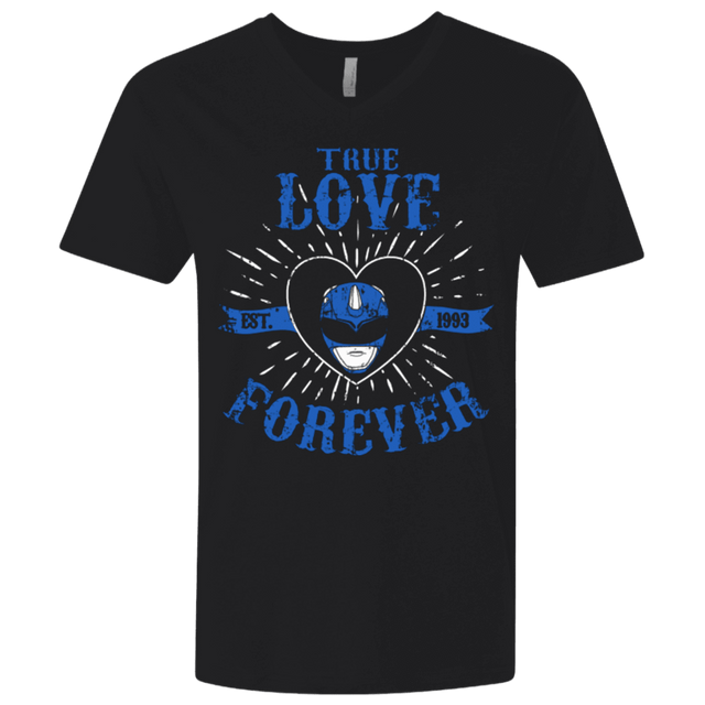 T-Shirts Black / X-Small True Love Forever Blue Men's Premium V-Neck