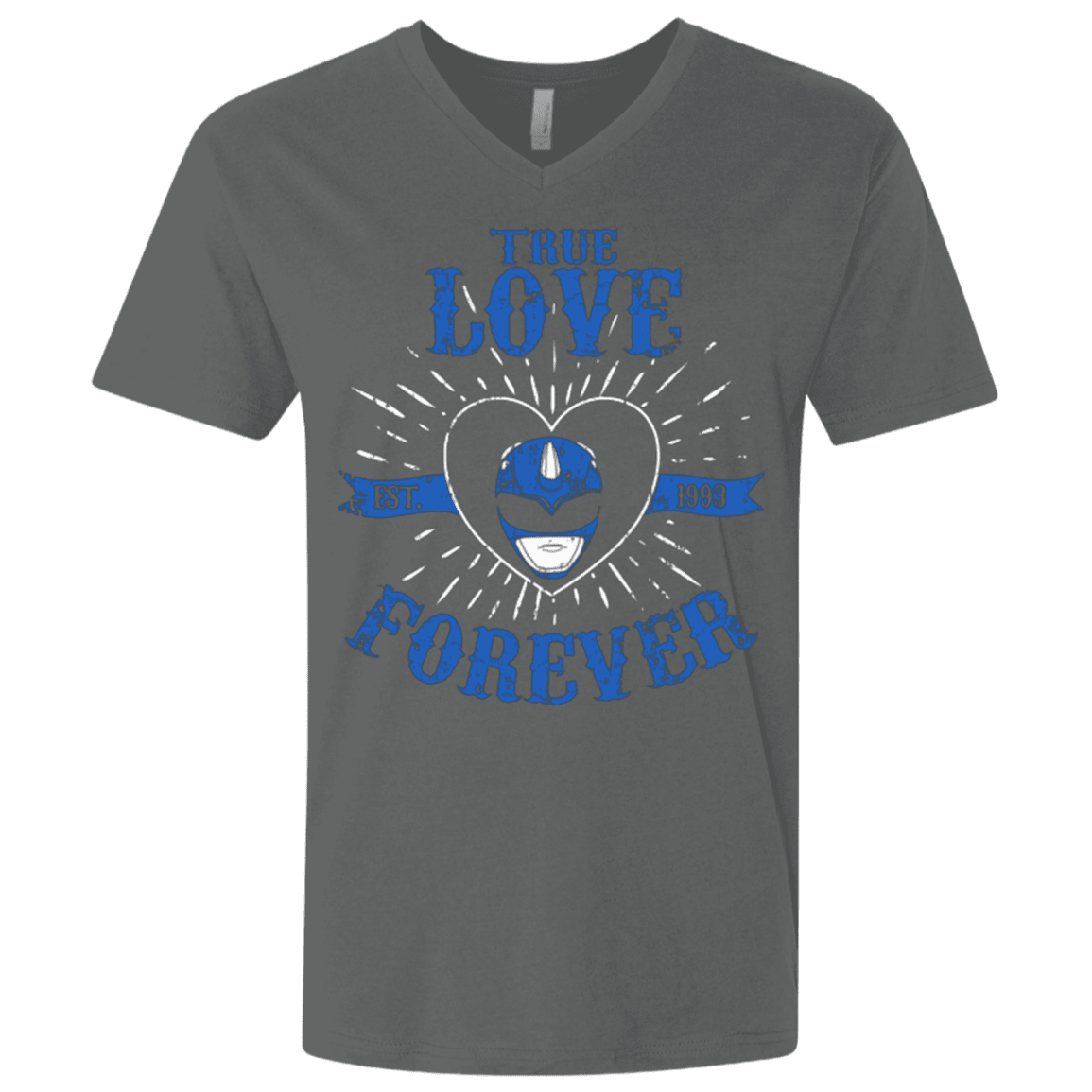 T-Shirts Heavy Metal / X-Small True Love Forever Blue Men's Premium V-Neck