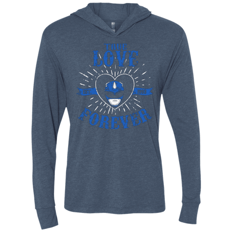 T-Shirts Indigo / X-Small True Love Forever Blue Triblend Long Sleeve Hoodie Tee