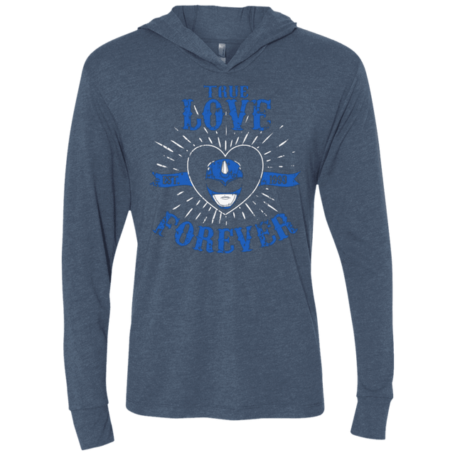 T-Shirts Indigo / X-Small True Love Forever Blue Triblend Long Sleeve Hoodie Tee