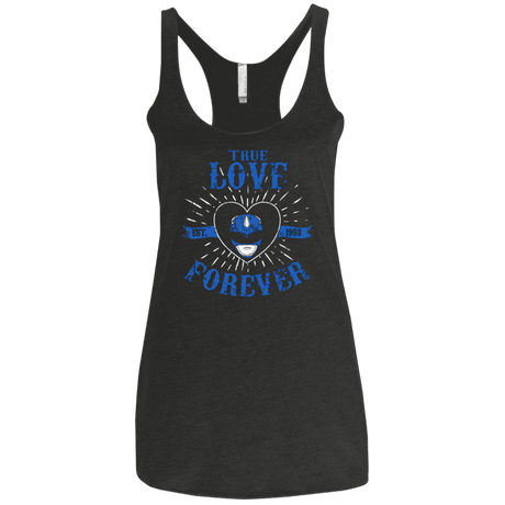 T-Shirts Vintage Black / X-Small True Love Forever Blue Women's Triblend Racerback Tank