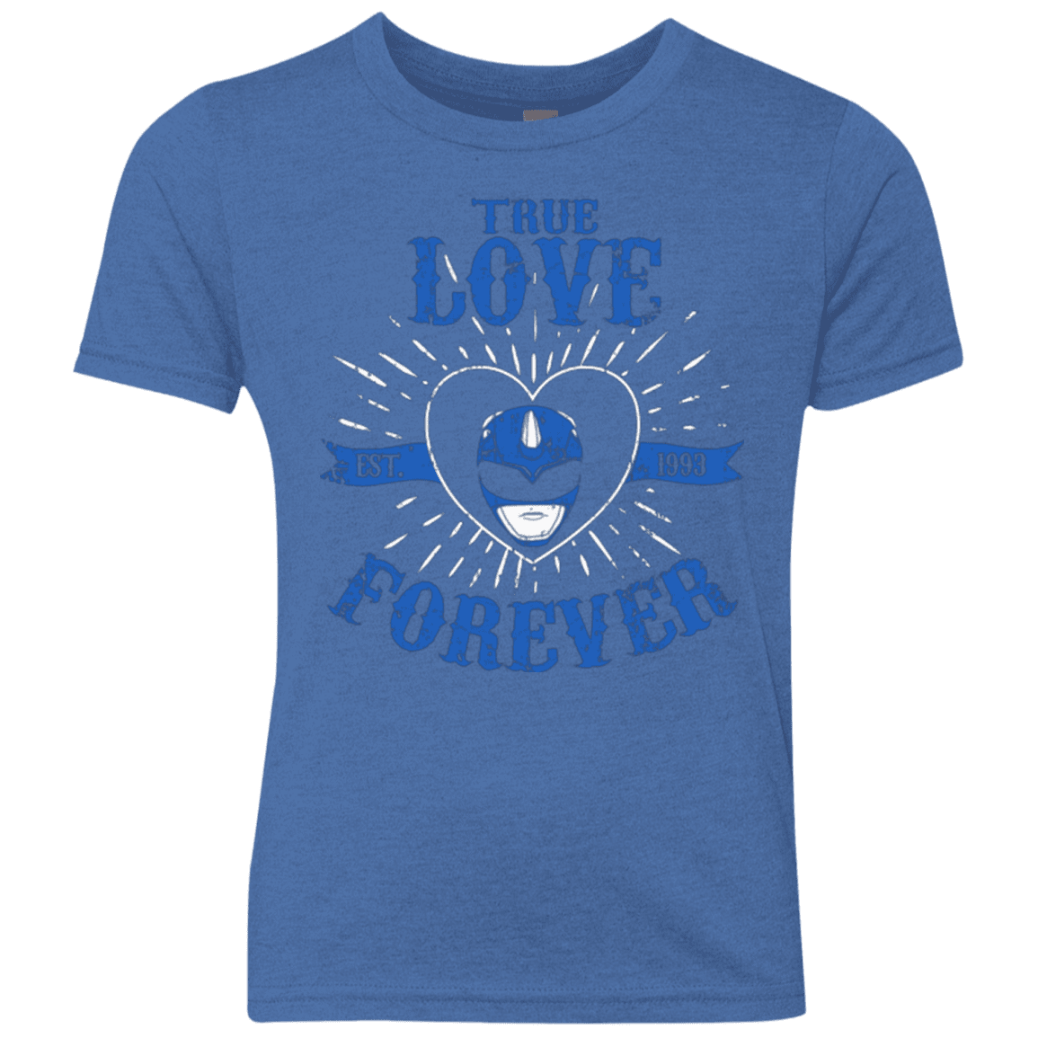 T-Shirts Vintage Royal / YXS True Love Forever Blue Youth Triblend T-Shirt