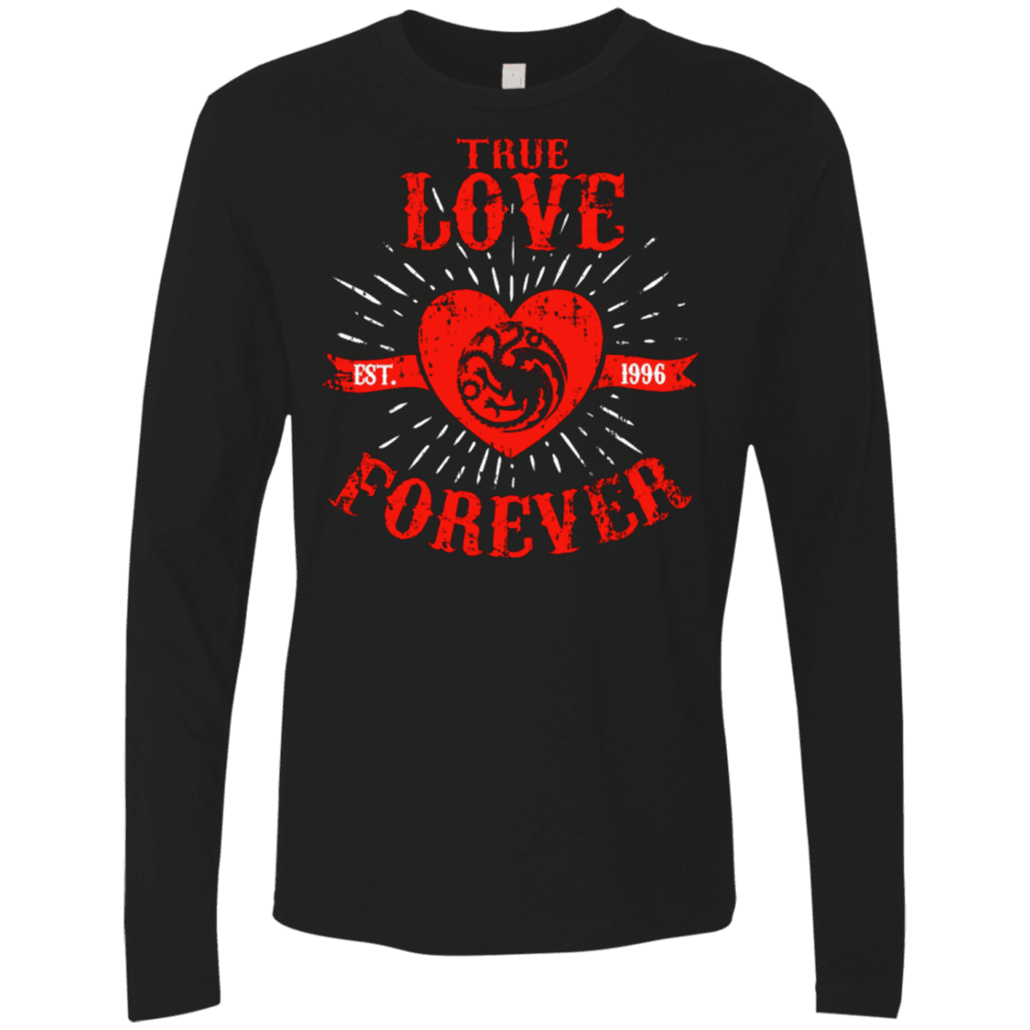 T-Shirts Black / Small True Love Forever Dragon Men's Premium Long Sleeve
