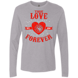 T-Shirts Heather Grey / Small True Love Forever Dragon Men's Premium Long Sleeve