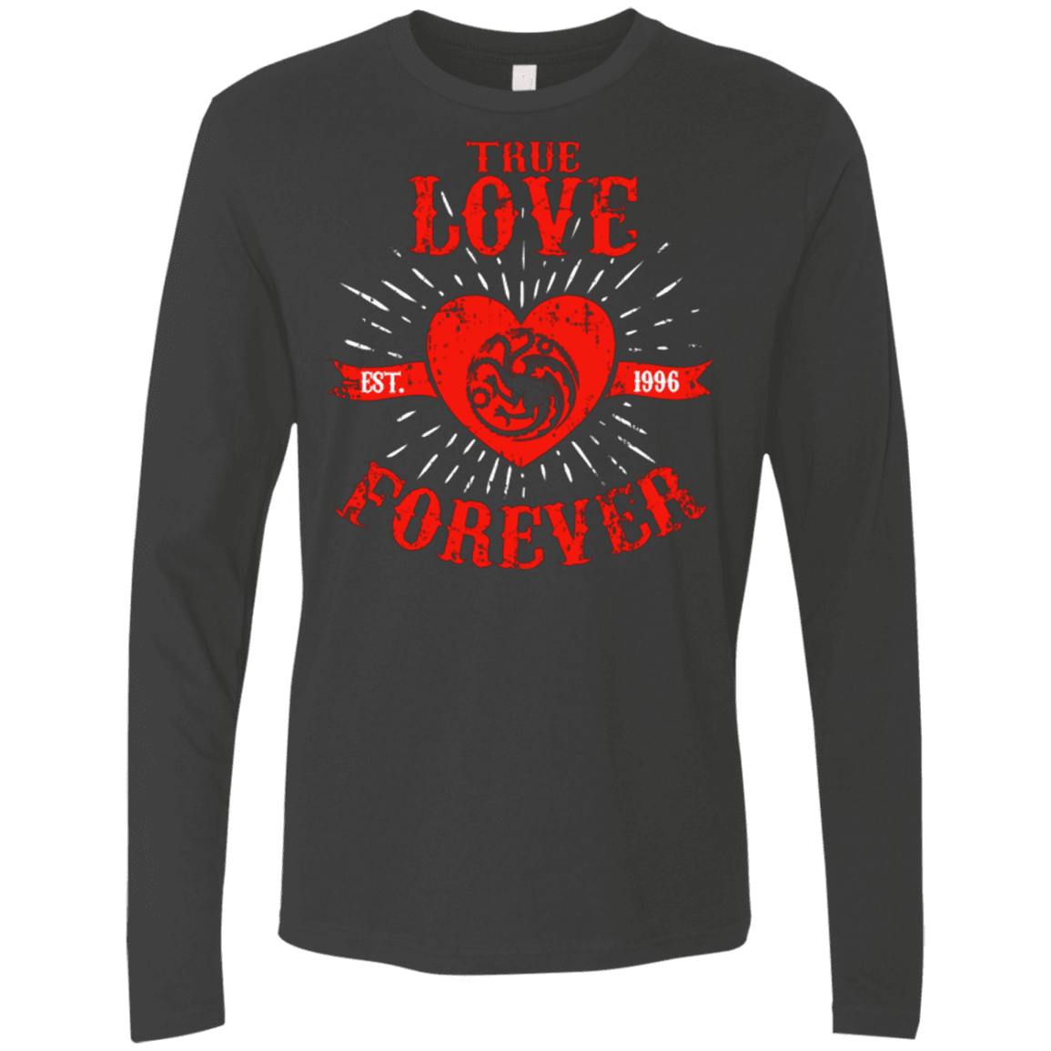 T-Shirts Heavy Metal / Small True Love Forever Dragon Men's Premium Long Sleeve