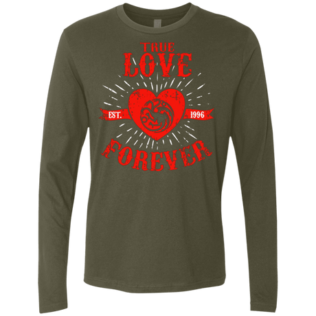 T-Shirts Military Green / Small True Love Forever Dragon Men's Premium Long Sleeve