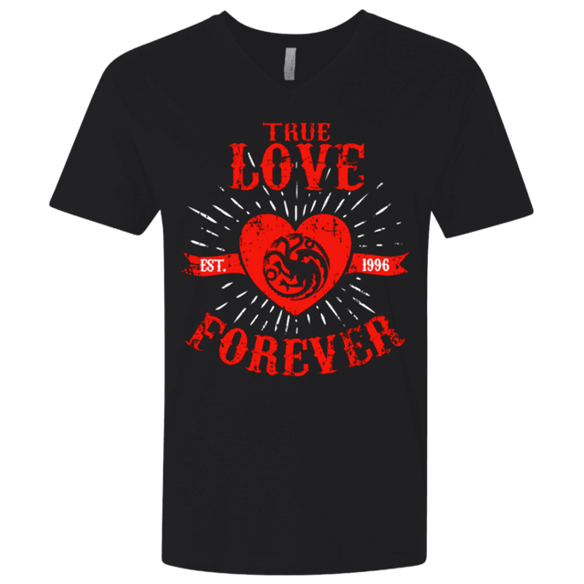 T-Shirts Black / X-Small True Love Forever Dragon Men's Premium V-Neck