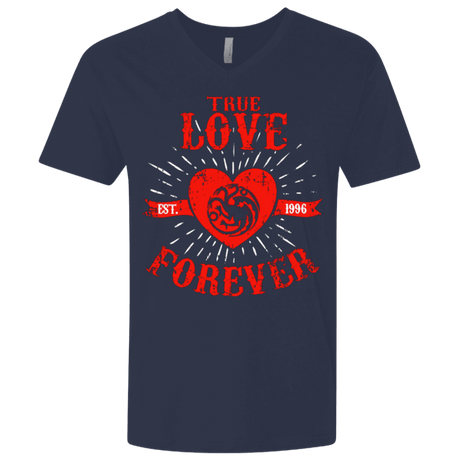 T-Shirts Midnight Navy / X-Small True Love Forever Dragon Men's Premium V-Neck