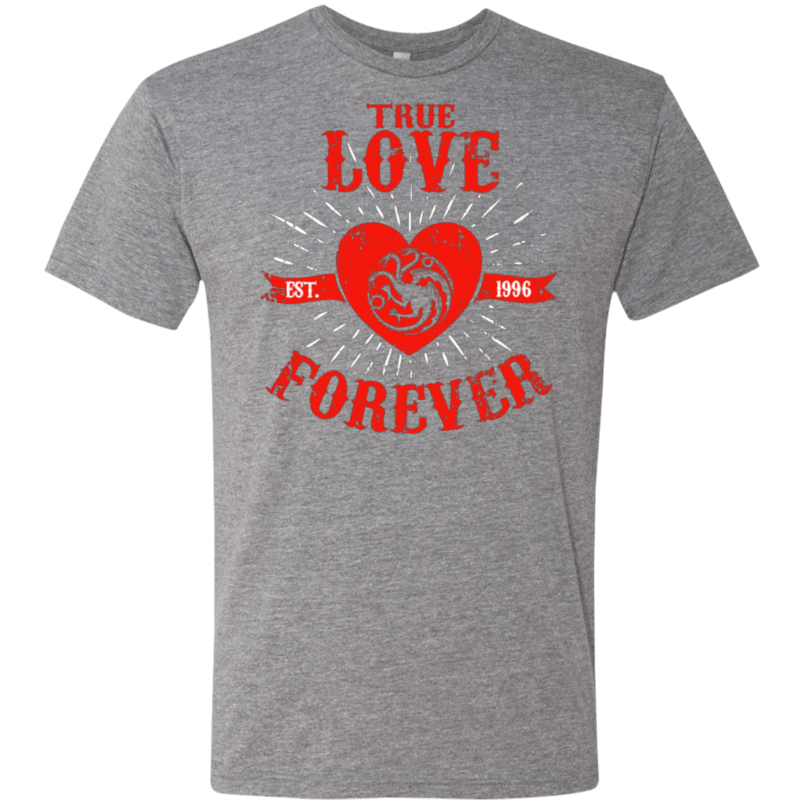 T-Shirts Premium Heather / Small True Love Forever Dragon Men's Triblend T-Shirt