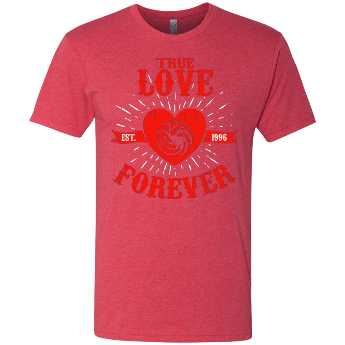 T-Shirts Vintage Red / Small True Love Forever Dragon Men's Triblend T-Shirt