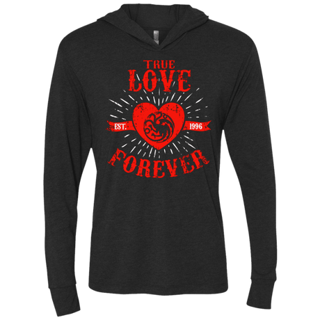 T-Shirts Vintage Black / X-Small True Love Forever Dragon Triblend Long Sleeve Hoodie Tee