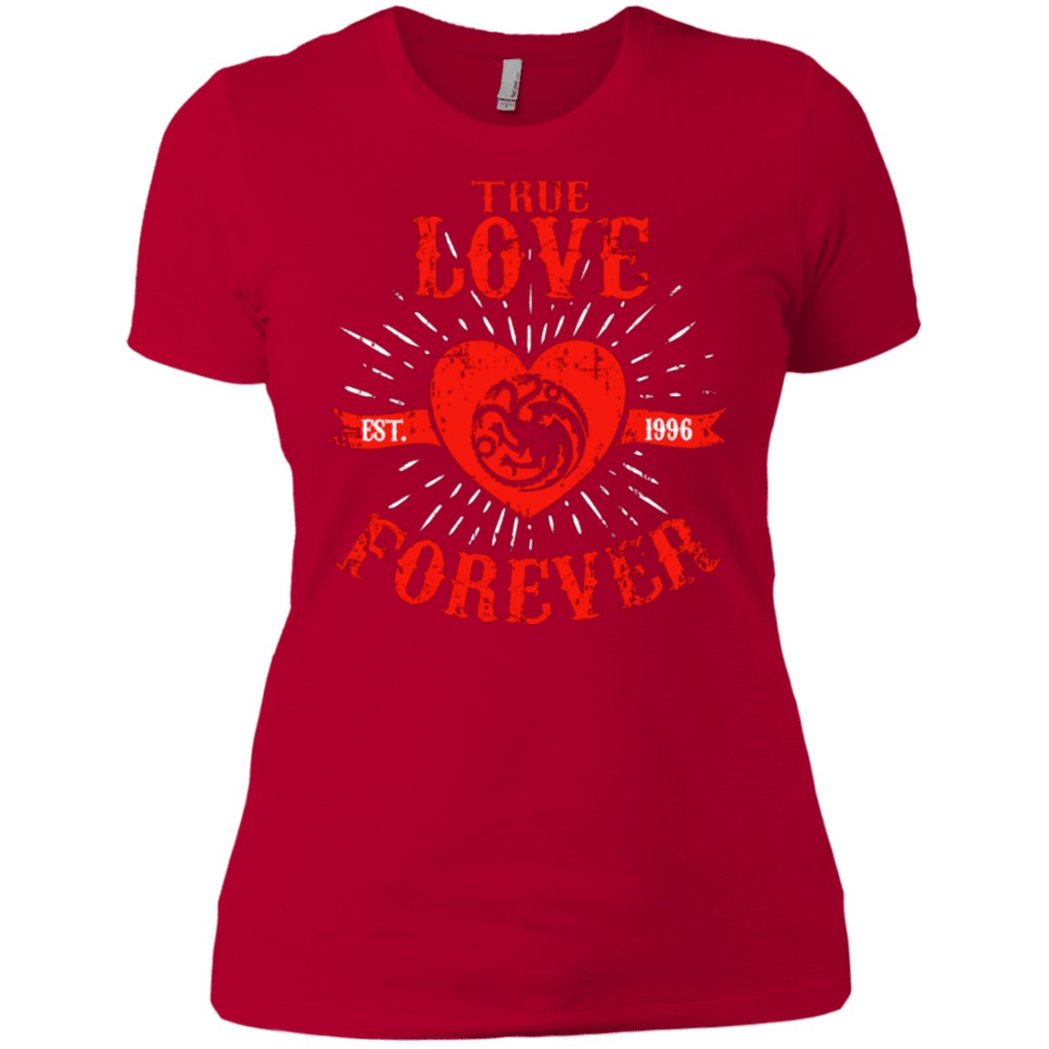 T-Shirts Red / X-Small True Love Forever Dragon Women's Premium T-Shirt