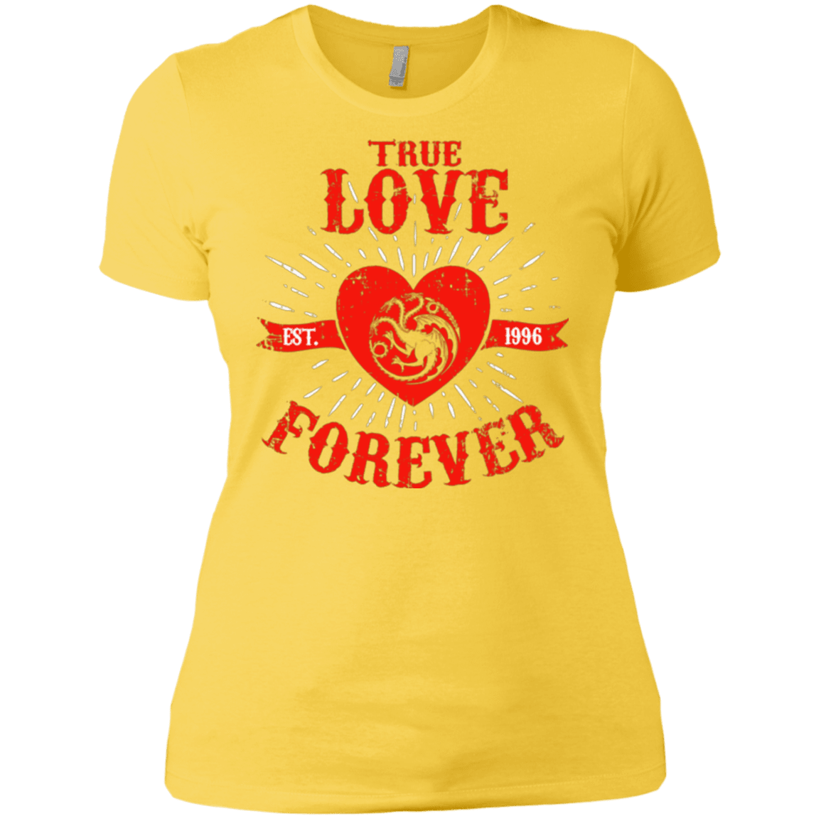 T-Shirts Vibrant Yellow / X-Small True Love Forever Dragon Women's Premium T-Shirt