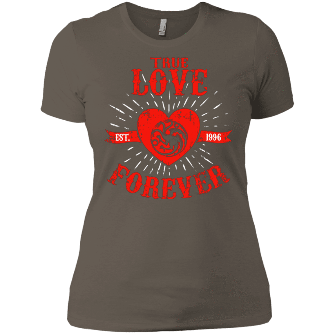 T-Shirts Warm Grey / X-Small True Love Forever Dragon Women's Premium T-Shirt