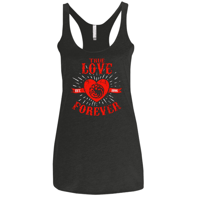 T-Shirts Vintage Black / X-Small True Love Forever Dragon Women's Triblend Racerback Tank