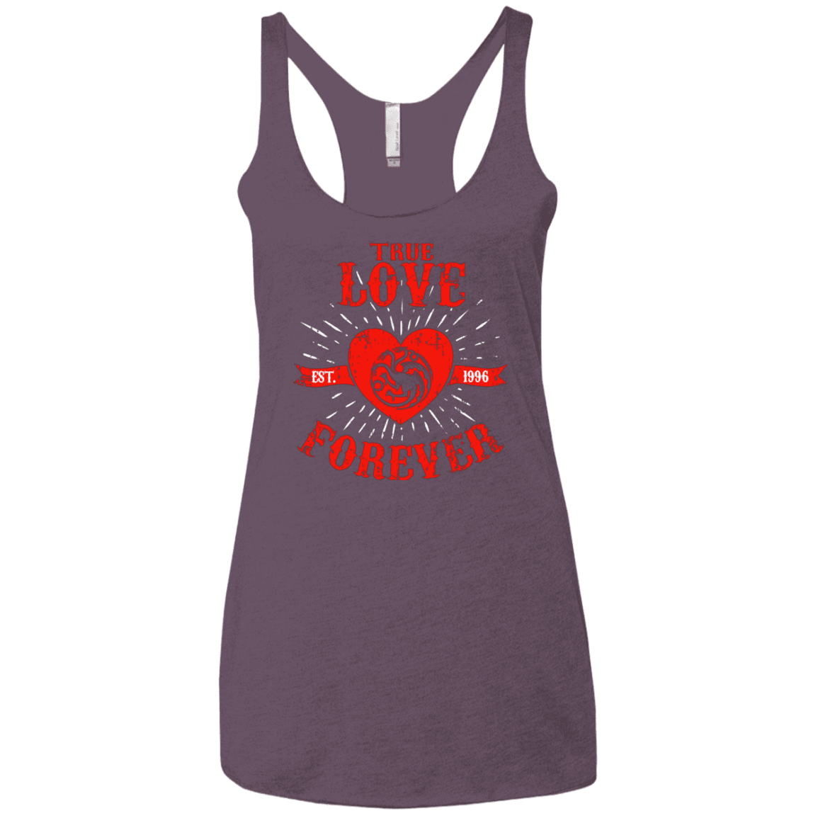 T-Shirts Vintage Purple / X-Small True Love Forever Dragon Women's Triblend Racerback Tank
