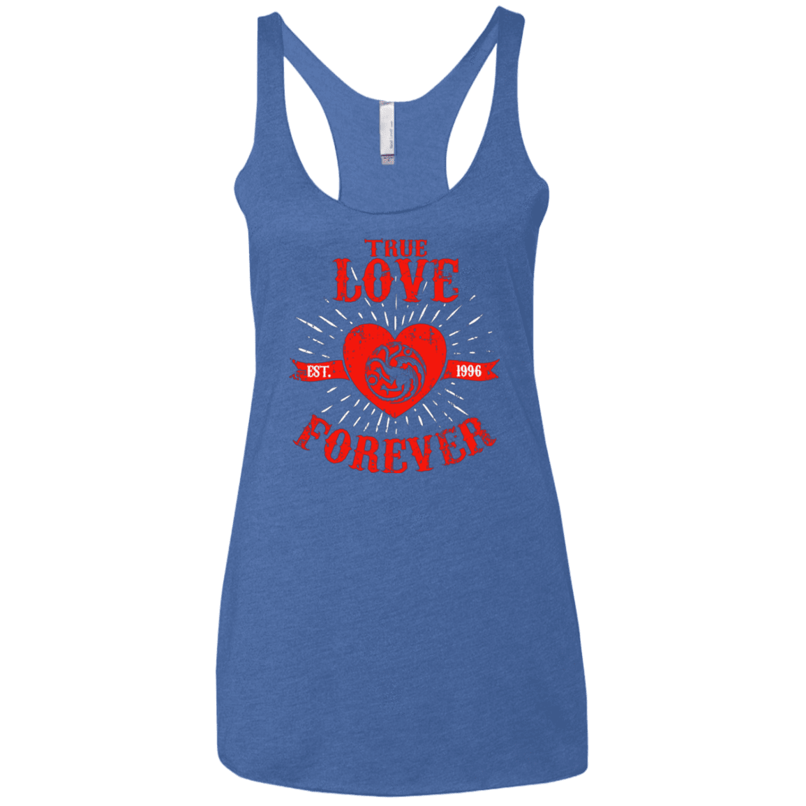 T-Shirts Vintage Royal / X-Small True Love Forever Dragon Women's Triblend Racerback Tank