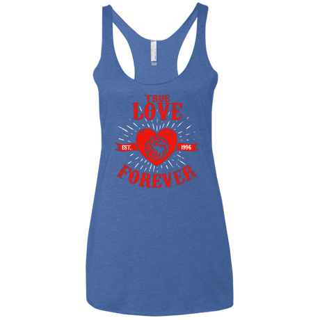 T-Shirts Vintage Royal / X-Small True Love Forever Dragon Women's Triblend Racerback Tank
